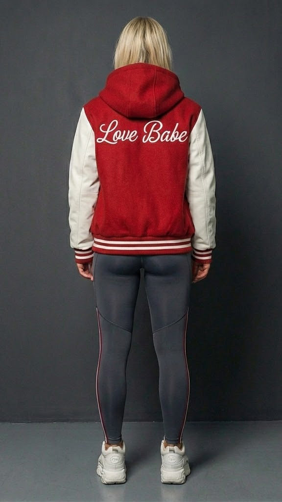 Love Babe Hooded Varsity Jacket