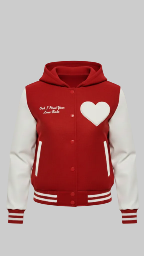 Love Babe Hooded Varsity Jacket