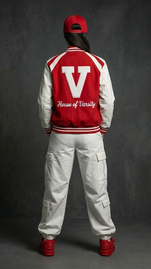 Red Spirit Bomber Varsity Jacket