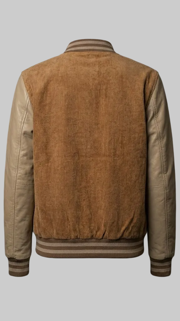HoV Driftwood Corduroy Varsity with Leather Sleeves