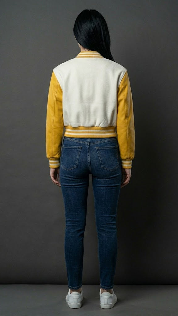 A Fly To Amber Cropped Varsity Jacket