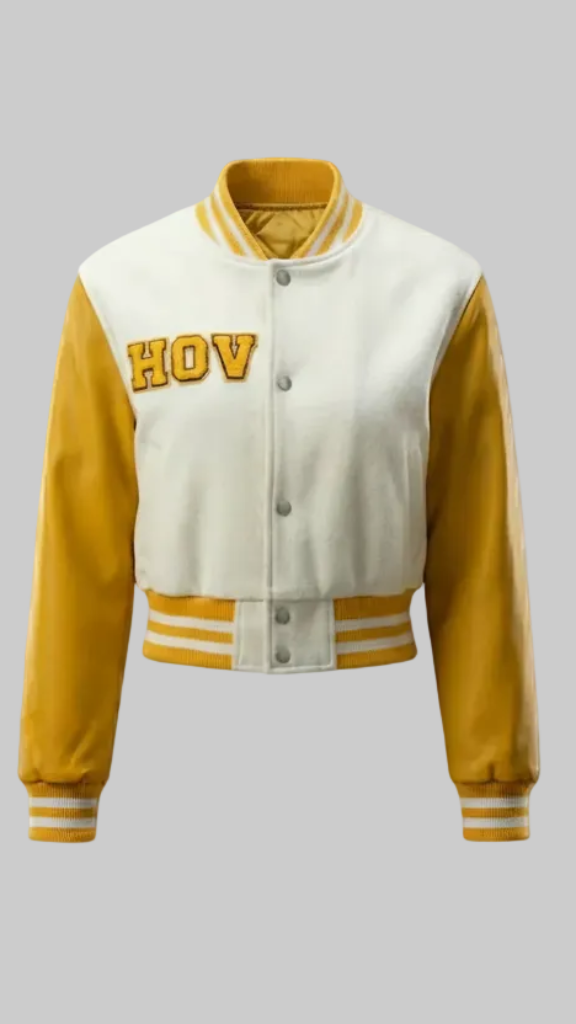 A Fly To Amber Cropped Varsity Jacket