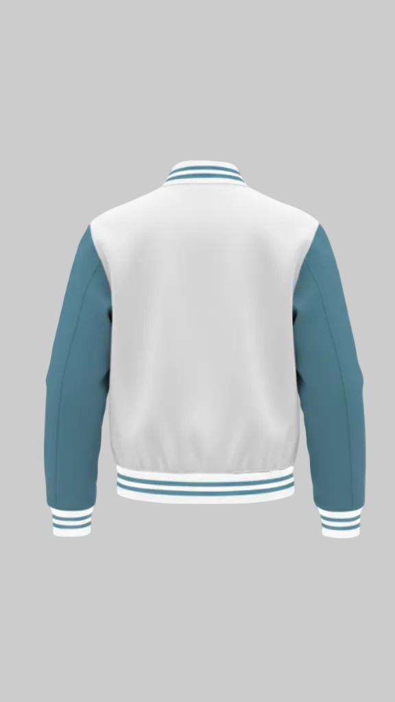 Plain Blue Sleeves Varsity Jacket
