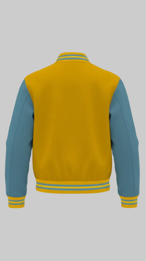 Plain Blue Sleeves Varsity Jacket