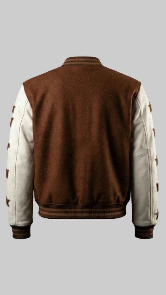 Rising Star Brown Suede Varsity Jacket